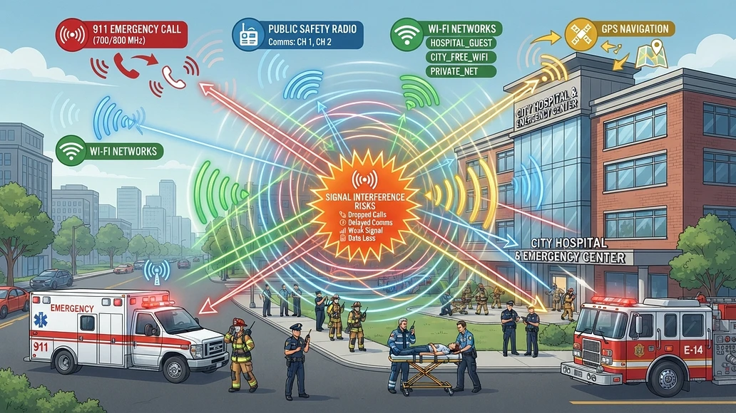 Public safety risks caused by signal interference
