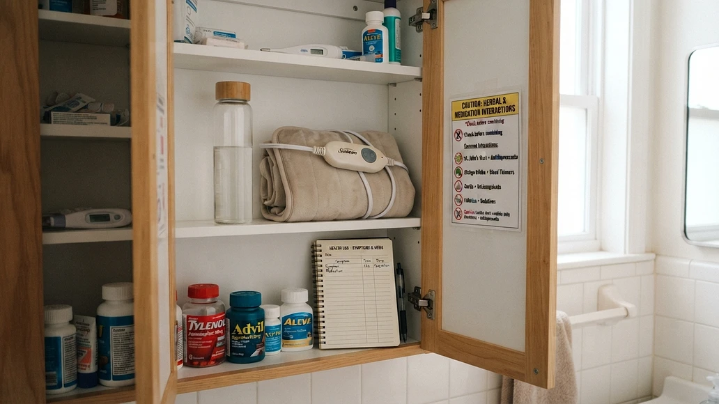 Safer short term pain relief options and symptom tracking at home