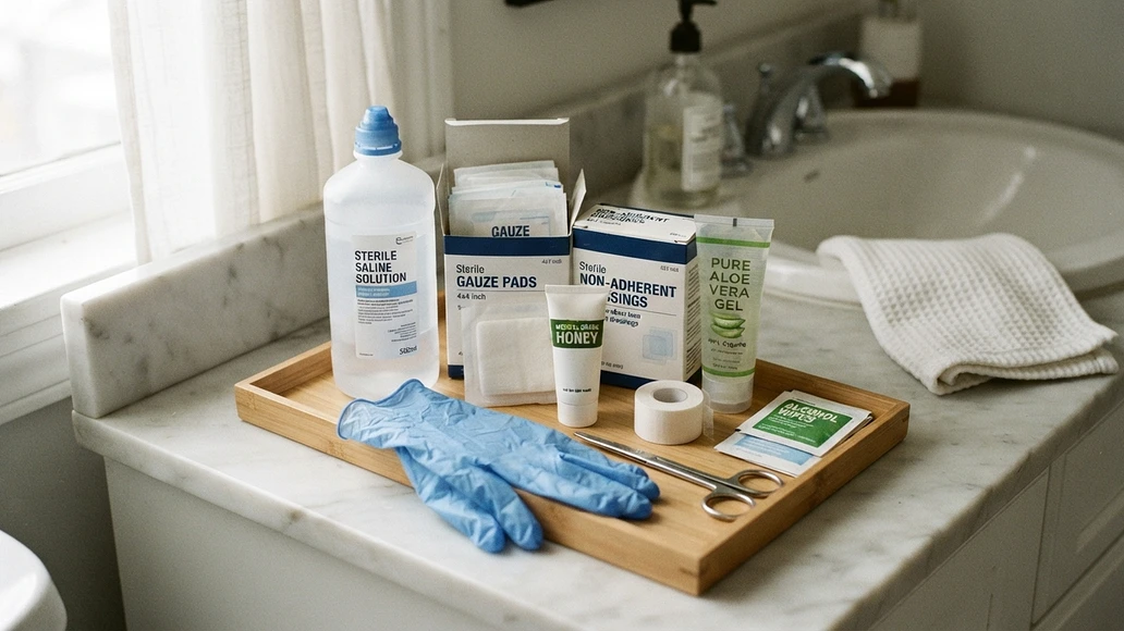 Home first aid supplies for safe wound care