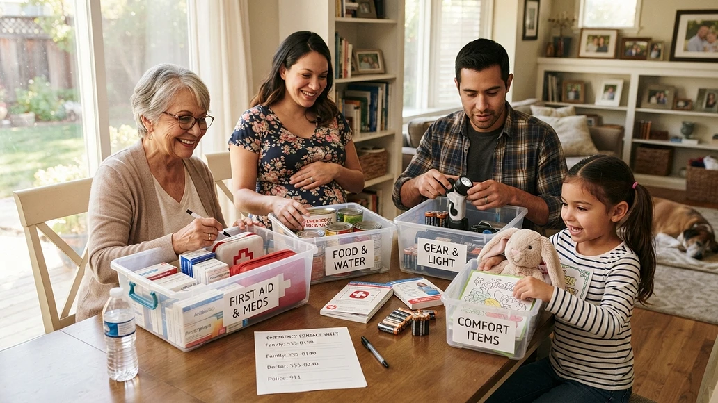 Household customizing emergency supplies for different family needs