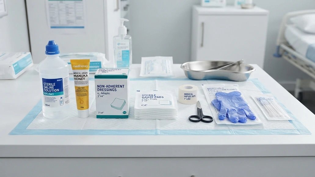 Sterile wound-care supplies including medical-grade Manuka honey and dressings