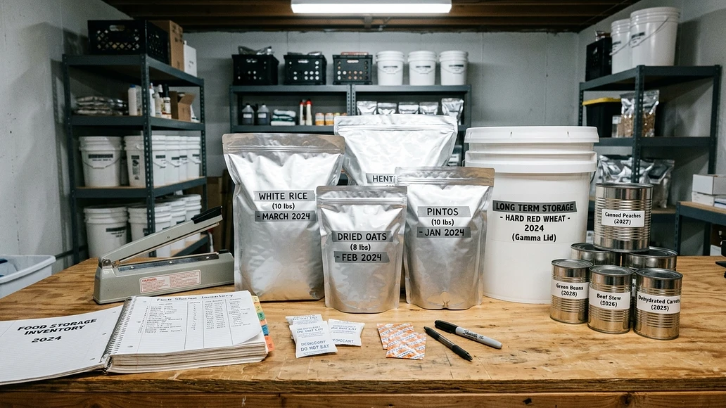 Food packaging supplies for a safe concealed stockpile