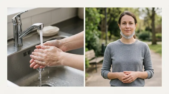 Hand washing and taking a break from finger whistle practice for mouth safety