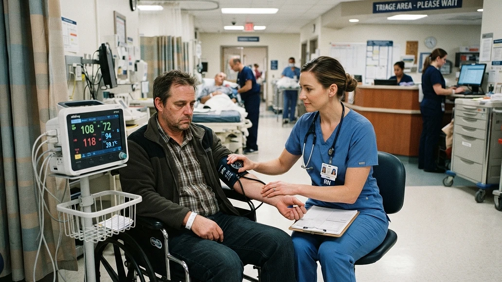 Emergency room staff evaluating a patient with possible sepsis