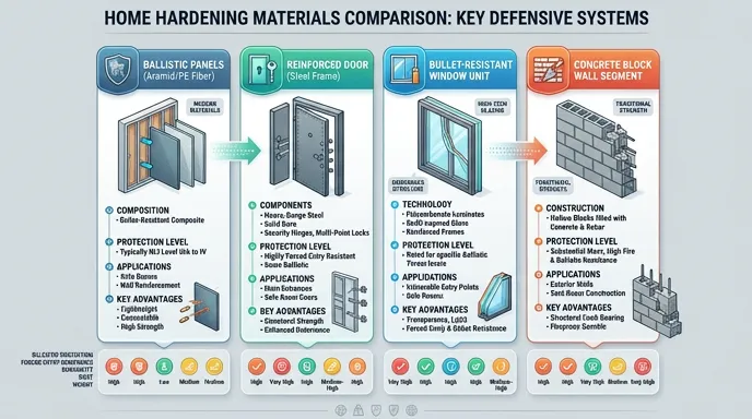 Comparison of common materials used when bulletproofing a house