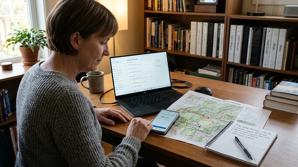 Digital privacy setup for a preparedness group's communications