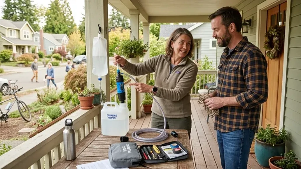 Neighbors sharing practical preparedness skills and equipment