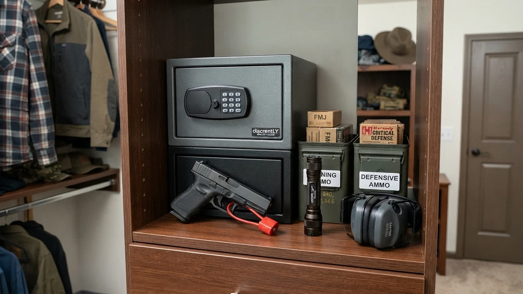 Responsible home storage setup for defensive and training ammunition