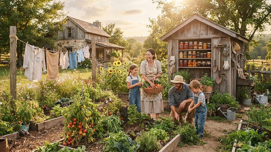 Simple living skills like gardening and food preservation at home