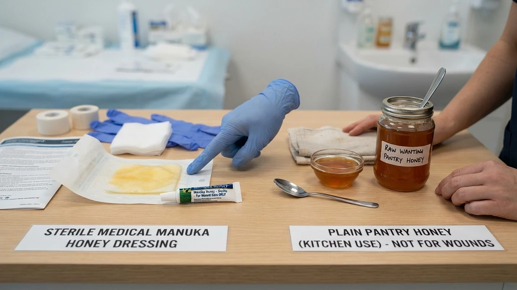 Comparison of medical wound honey supplies and ordinary pantry honey