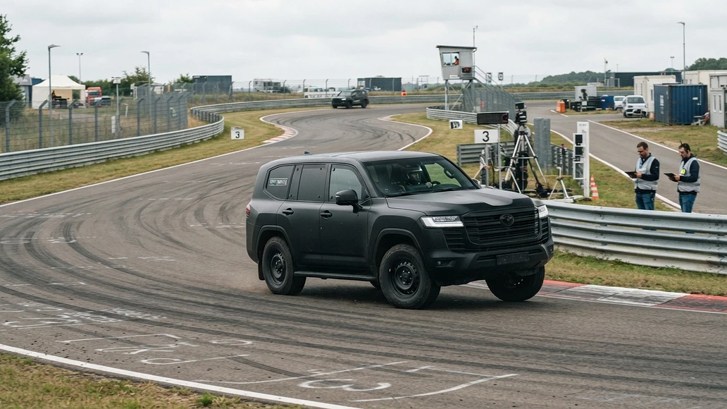 Armored SUV being evaluated for braking and handling