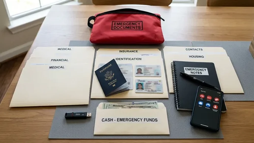 Emergency financial documents and secure backups